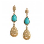 Krishna Teardrop Gold Leaf Earrings